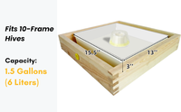 CHINABEES Mangeoire à abeilles transparente avec couvercle de 6 L, mangeoire carrée pour ruche à 10 cadres, fontaine à sucre pour abeilles, équipement d'apiculture