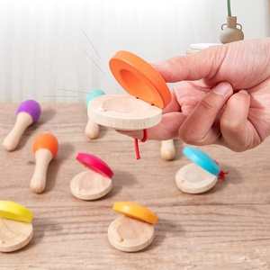 Castagnettes en bois en gros pour tout-petits, instrument de musique Orff, instrument de percussion, jouets éducatifs musicaux précoces - Product Image 3