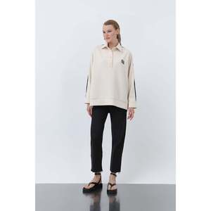 Women's Embroidered Front Parachute Back <b>Shirt</b> -32120GML - BLACK-BEIGE - Product Image 1