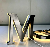 Lettres en relief 3D personnalisées rétroéclairées à LED, enseignes lumineuses en acier inoxydable pour devantures de magasins et véhicules