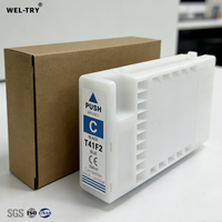 Cartucho de Tinta de Pigmento WEL-TRY T41F5 T41F2 T41F3 T41F4 con Chip, Volumen 350 ml, para Impresoras Epson SureColor SC-T3405 T5405