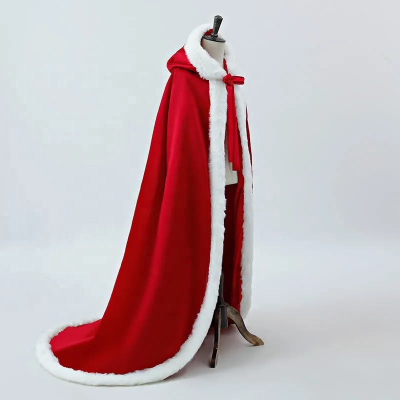 Wholesale Wool Cape Hawl Long Hooded Hawl Bridal Hawl Wedding Accessories Bridal Bolero Jacket for Brides Winter Bridal Bolero Jacket Elegant,1 Piece