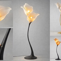 Lanterne en papier artisanale LED Calla Lily - Lampe artistique - Étanche et résistante à la chaleur pour la décoration de la maison