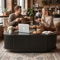 Table de café en chêne massif sur mesure, design scandinave minimaliste, finition naturelle, table basse de salon avec rangement