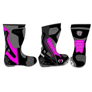 Zapatos de cuero rosas personalizados para mujer, botas de carreras de alta calidad, zapatos de cuero antideslizantes y duraderos, calzado todoterreno para hombre y mujer - Product Image 1