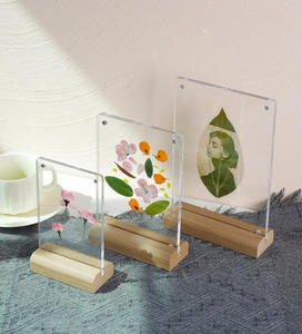 6" 7" 8" Double Side Led Laser Engraving Solid Wood Carving Leaf Photo <b>Frame</b> - Product Image 2
