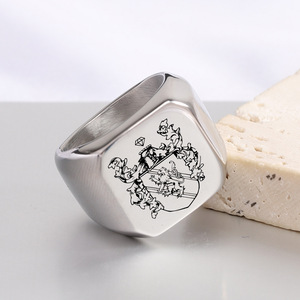 Moda Lion King Jewelry Ring Acero inoxidable Círculo grande Luz Fina Anillos <span class=keywords><strong>de</strong></span> joyería para hombres - Product Image 5