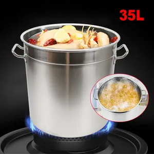 35L thiết kế hiện đại dày thép không gỉ công suất lớn súp Chứng Khoán nồi với nắp xử lý cho nhà hoặc nhà hàng sử dụng - Product Image 1