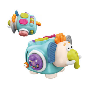 Lindo elefante <span class=keywords><strong>de</strong></span> dibujos animados música interactiva bebé actividad <span class=keywords><strong>cubo</strong></span>-Padre niño jugar mano ojo coordinación desarrollo juguete - Product Image 1