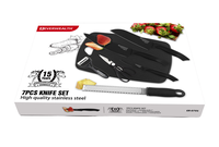 Coffret Cadeau Nouvel An : Ensemble de 7 Couteaux de Chef Professionnels et Planche à Découper, Lavable au Lave-Vaisselle