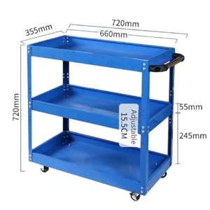 3-laags mechanische werkplaats gereedschapswagen met wielen, gereedschapskist, garage werkbank, rekken, accessoire, voertuiggereedschap - Product Image 2