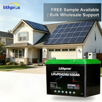 Batterie LiFePO4 24V 100AH Grade A 6000 Deep Cycle pour stockage domestique, BMS intelligent RS485, connecteur Anderson, CE RoHS IP67, OEM ODM