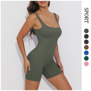 TikTok Viral Ribbed Romper-Mono esculpido sin costuras, Ventilación de enfriamiento de secado rápido | # HourglassChallenge - Product Image 1