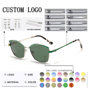 Gafas de Sol de Ojo de Gato para Mujer, Montura Completa, Lentes Degradados Rojos, 100% Protección UV, Gafas de Sol Metálicas para Adultos - Product Image 2