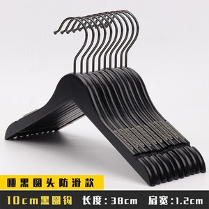 Pure black wooden clothes rack for clothing stores, children's clothing stores, women's clothing non-slip garment hangers, - Product Image 3