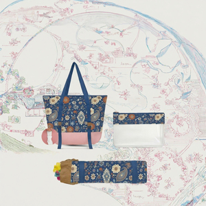 Sac de rangement pour Mahjong en trois parties, sac de transport en toile florale, grande capacité, organiseur d'accessoires de jeu - Product Image 2