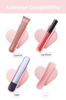 Étui de téléphone en silicone en forme de cœur pour brillant à lèvres, support de baume à lèvres facile à saisir, support de rouge à lèvres portable à ventouse pour l'arrière du téléphone