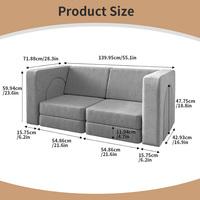 Sofá Modular de Espuma para Niños de 8 Piezas, Sofá Arqueado para Niños Pequeños, Kit para Construir un Fortín con Fundas Lavables, Certificado OEKO-TEX, Seguro