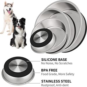 Tazones para Perros de Acero Inoxidable 304 de Grado Alimenticio, Tazón para Comida y Agua para Alimentar Perros y Gatos, Base de Goma Resistente al Óxido y Libre de BPA - Product Image 5