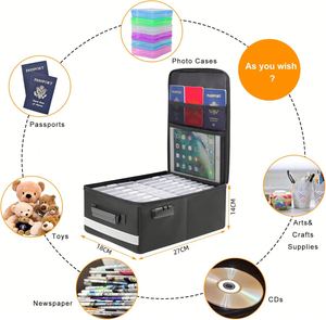 Caja Organizadora de Fotos Ignífuga con Cerradura y Asa, 16 Compartimentos Transparentes de 4x6 Pulgadas, Caja de Almacenamiento Ignífuga para Fotos - Product Image 6