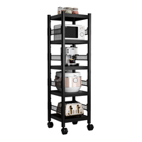 Organisateur de cuisine en métal robuste à 5 niveaux |   Étagère de rangement pour espaces étroits et gain de place |   Support réglable pour four à micro-ondes