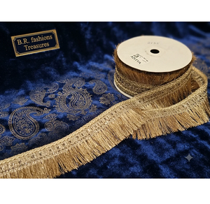 Bordure tressée à franges métalliques dorées de luxe pour vêtements, décoration intérieure, costumes de mariage, artisanat DIY, sacs, cadeaux, 2,5 pouces, 9 yards - Product Image 1
