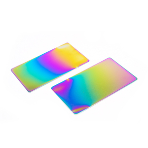 Tùy chỉnh kim loại dập các bộ phận tấm chế tạo kim loại nhôm khoảng trống thẻ tên đầy màu sắc in ấn gương cầu vồng thẻ kim loại - Product Image 6