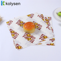Papier PE anti-graisse de taille personnalisée de qualité alimentaire pour sandwich, hamburger, pizza, emballage de gâteau, pain, biscuit, quatre couleurs
