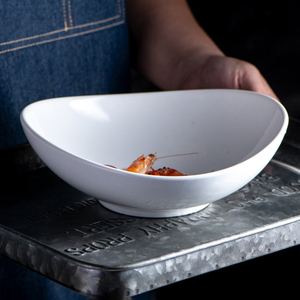 Service de vaisselle de luxe en argile et grès Lotus petites assiettes créatives en céramique blanche pour salade et <span class=keywords><strong>petit</strong></span>-déjeuner pour le <span class=keywords><strong>restaurant</strong></span> - Product Image 5