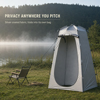 Tente de Douche et Toilettes Portable Pop-up pour la Confidentialité, Imperméable, Anti-UV, Revêtement Argenté, pour Camping en Plein Air, Camping-car, Plage, Chasse, Pêche