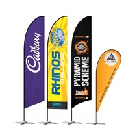 Drapeaux de plumes de plage volante personnalisés maintenant portes ouvertes Drapeaux Swooped promotionnels pour la bannière publicitaire de salon de coiffure de lavage de voiture