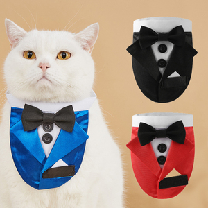 Collier de chat formel Tanpopo Tuxedo, costume d'anniversaire, nœud <span class=keywords><strong>papillon</strong></span>, bandana, tenue de mariage formelle pour chat, accessoires de fête pour <span class=keywords><strong>chaton</strong></span> - Product Image 1