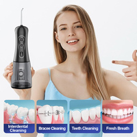 JC 400ML Abnehmbarer Wassertank USB-Aufladbar 1100mAh Reise-Munddusche 8 Einstellbare Modi Kompakt Tragbar IPX7
