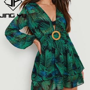 Robe à fleurs personnalisée, jupes pour femmes, robes d'automne, tissu en rayonne de haute qualité, robes pour femmes - Product Image 3