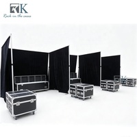 Équipement professionnel pour salons professionnels : Rideau en aluminium portable avec flight cases