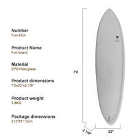 Planche de surf complète en EPS, structure composite laminée, distribution uniforme du poids, haute capacité de flottabilité pour les activités familiales à la plage