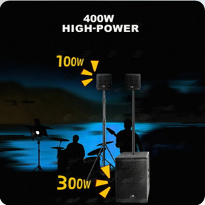 Système de haut-parleurs portables en bois pour l'extérieur, de qualité professionnelle |   Subwoofer <span class=keywords><strong>10</strong></span>'' avec 2 enceintes satellite 4'' pour événements en direct - Product Image 5