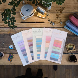 Drapeaux de page de notes autocollantes avec onglets d'index PET transparents Autocollant de bloc-notes en papier offset pour usage scolaire ou cadeau comprenant des règles - Product Image 3