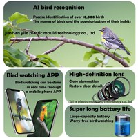 Mangeoire à oiseaux automatique solaire avec caméra HD 2K, étanche, reconnaissance IA intelligente et contrôle par application