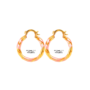Miyan.2002 Aretes de Aro Evan&Hans, Chapados en Oro de 18K, Aleación de Zinc, Multicolor, Joyería de Moda para Mujer - Product Image 1