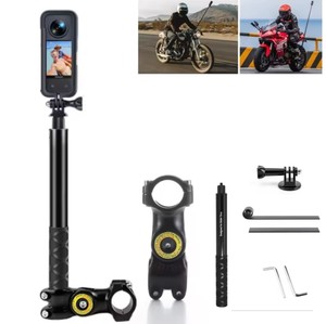 Soporte <span class=keywords><strong>Invisible</strong></span> de Aluminio para Manillar de Motocicleta/Bicicleta para Cámaras de Acción y Selfies, Compatible con Insta360 X6/X5/X4, GoPro Hero13, DJI Osmo 6 - Product Image 1
