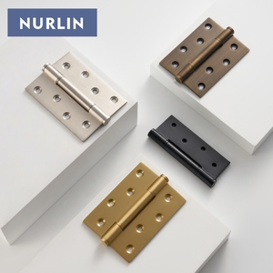 Nurlin Rắn Đồng 4 inch mịn nội thất cửa bản lề vàng cổ Đồng Đen mờ Niken chải tùy chọn - Product Image 4