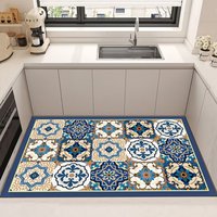 Tapis de cuisine anti-fatigue rembourré et tapis de sol antidérapant écologique fabriqué à la machine avec impression de couleurs personnalisables