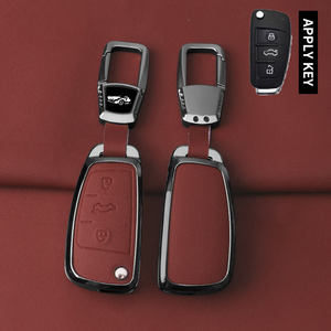 NUEVA Funda de Cuero y Aleación de Zinc para Llave de Coche Audi C6 R8 A1 A3 Q3 A4 A5 Q5 A6 S6 A7 B6 B7 B8 8P 8V 8L TT RS Sline - Product Image 2