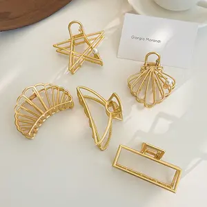 B.PHNE accessori Mujer Shell frizioni per capelli morsetti per capelli dorati stella in metallo rosa oro Clip artiglio per capelli per accessori donna
