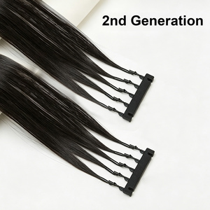 Boucles d'extension capillaire professionnelles 6D 2ème Génération - Connecteurs invisibles haute résistance, clips les plus rapides sans trace, équipement <span class=keywords><strong>de</strong></span> <span class=keywords><strong>salon</strong></span> - Product Image 2