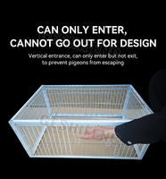 Accessoires pour pigeons, portes de cage à oiseaux blanches, trappe d'entrée en métal pour cage à oiseaux