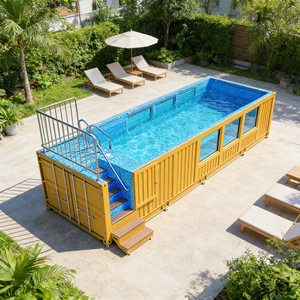 <span class=keywords><strong>Piscine</strong></span> en conteneur de 20 pieds avec structure en acier renforcé et revêtement imperméable, idéale pour les jardins privés et les centres de villégiature en plein air - Product Image 4