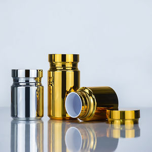 Botella personalizable <span class=keywords><strong>de</strong></span> plástico para mascotas <span class=keywords><strong>de</strong></span> 100ml galvanizada en oro y plata con tapón <span class=keywords><strong>de</strong></span> rosca y sello para píldoras y medicamentos - Product Image 4