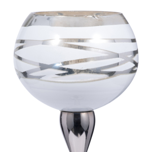 Porte-bougie votif rond avec support, design en métal et verre, chandelier pour centre de table, élégant - Product Image 3